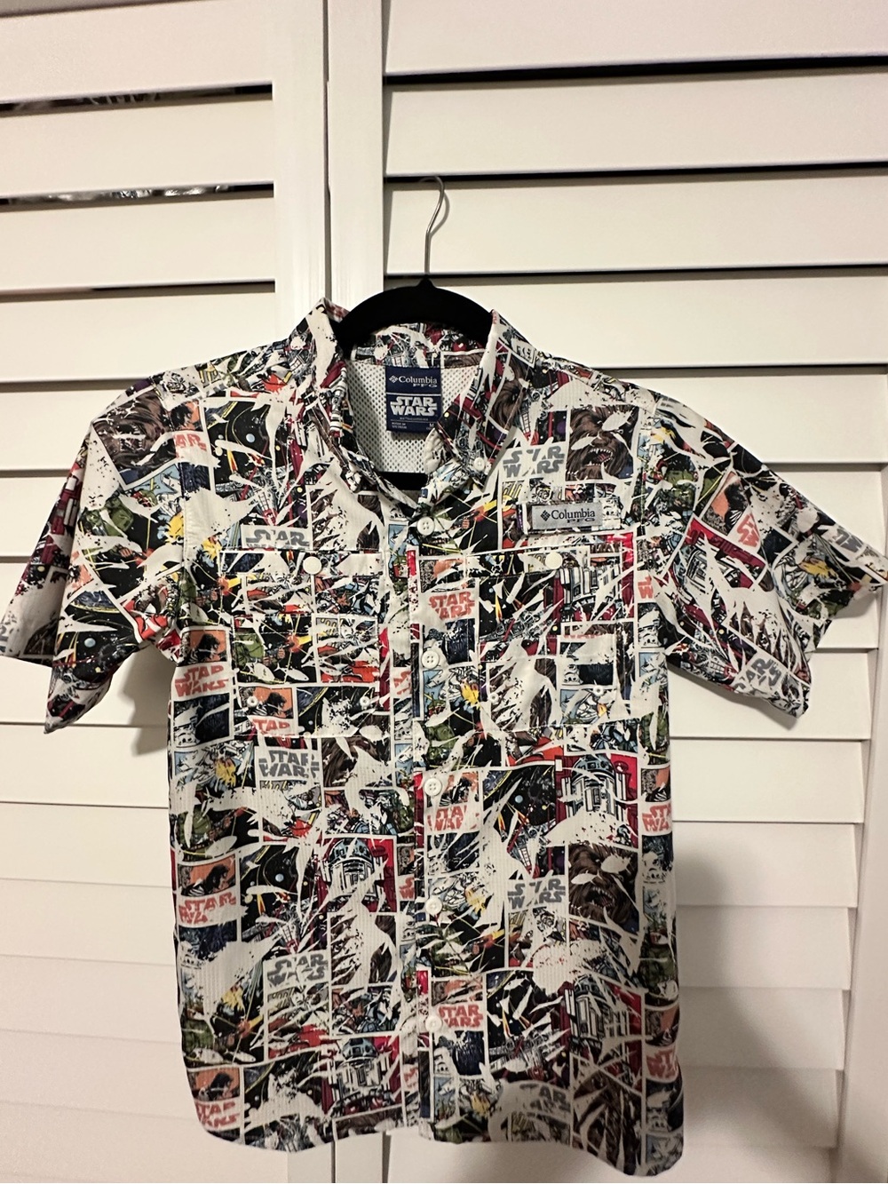 Columbia Boys White Multicolor Star Wars Graphic Short Sleeve Shirt